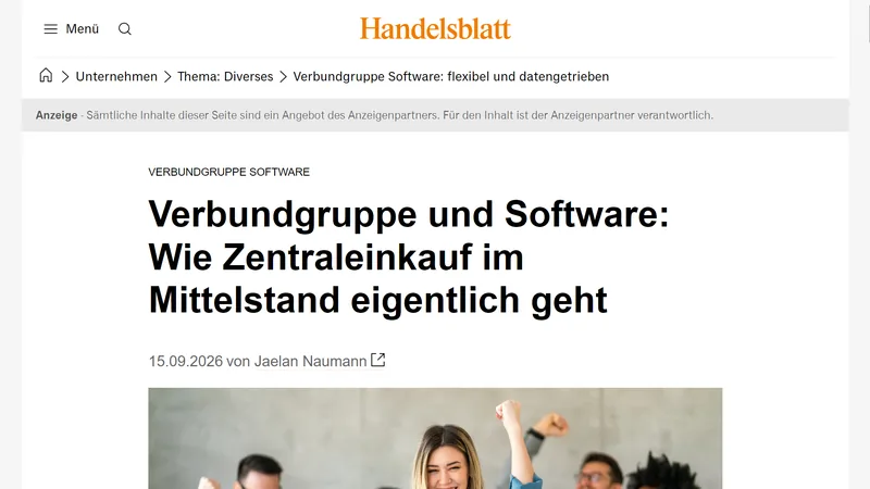 Handelsblatt: Verbundgruppe und Software – Wie Zentraleinkauf im Mittelstand eigentlich geht
